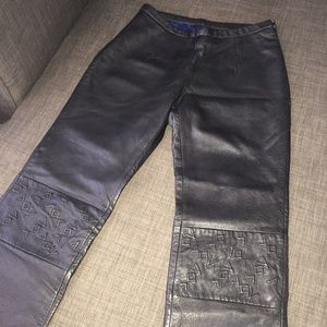 Flared leather pants